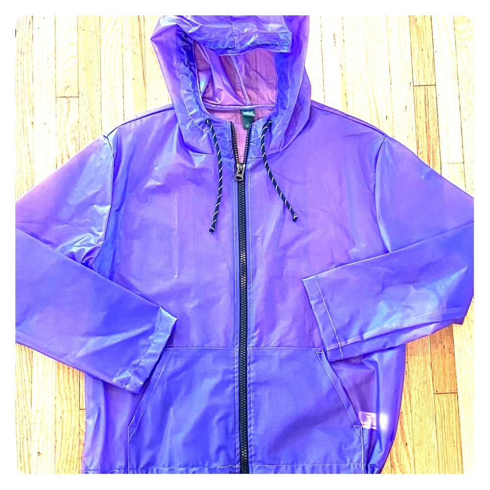 Cropped rain coat - vibrant purple S